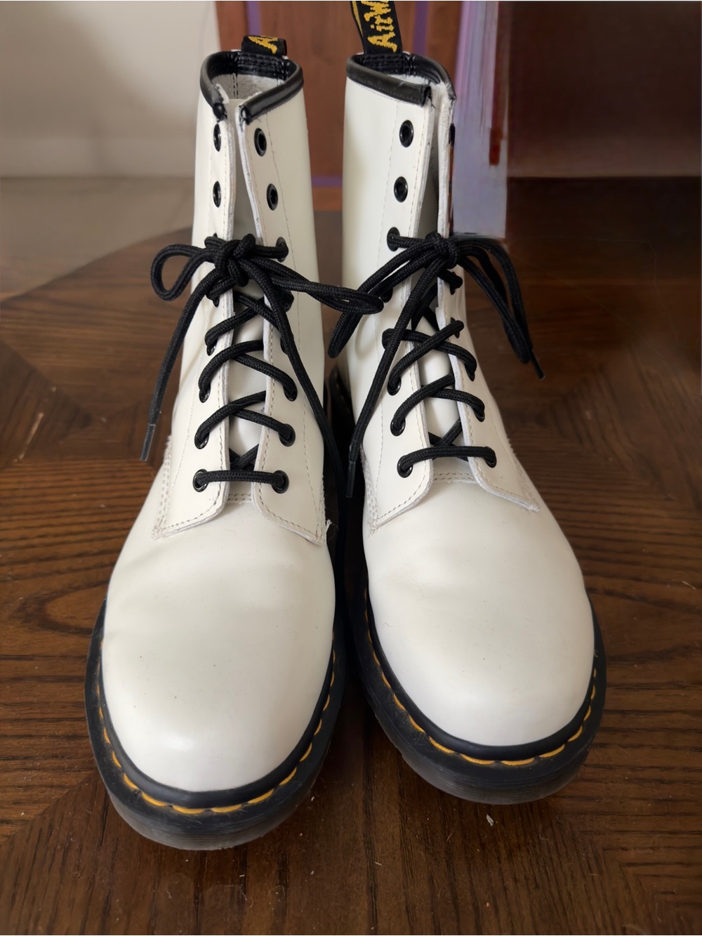 Dr. Martens White 1460 Leather Boots Sz 11 L In US, SZ 9 In UK, SZ 43 In EU